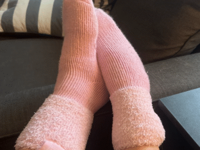 Meine gern getragenen Kuschelsocken in rosa