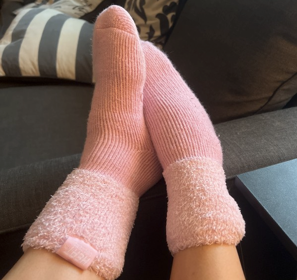 Meine gern getragenen Kuschelsocken in rosa